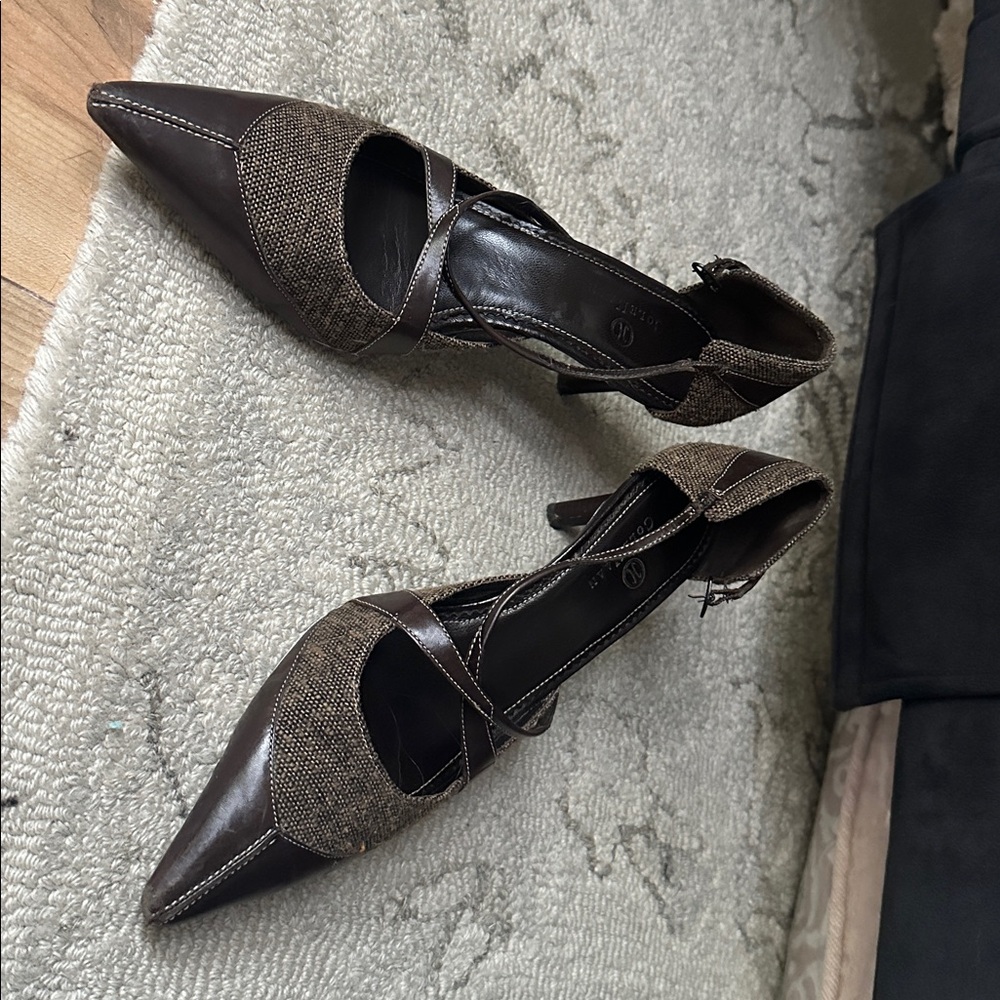 Cole Haan Brown Lace-Up Heels